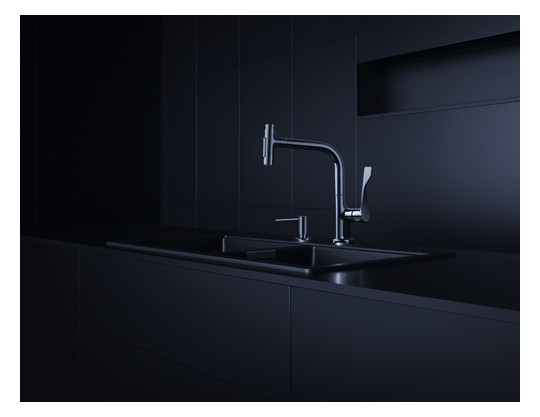 hansgrohe Spültisch-Einhebelmischer 230 Select 2jet Axor Citterio mit Ausziehbrause und sBox, chrom