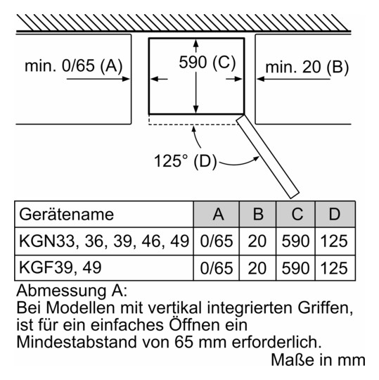 Kühl-/Gefrierkombi Stand E ws 215/87l 239kwh 1860x600x660mm NoFrost