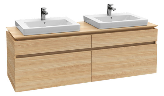 V&B Waschtischunterschrank Legato 160x55x50cm, für 2 Waschtische, Kansas Oak