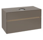 V&B Waschtischunterschrank Collaro 100x54,8x50cm, Waschtisch mittig, LED-Beleuchtung 7,3 W, truffle grey