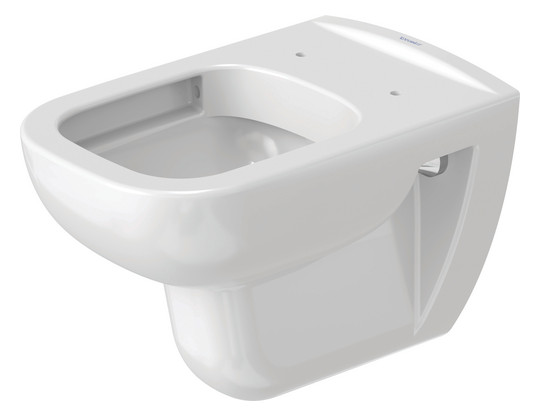 Duravit Wand-Tiefspül-WC Set D-Code mit WC-Sitz, Rimless, Durafix, weiß