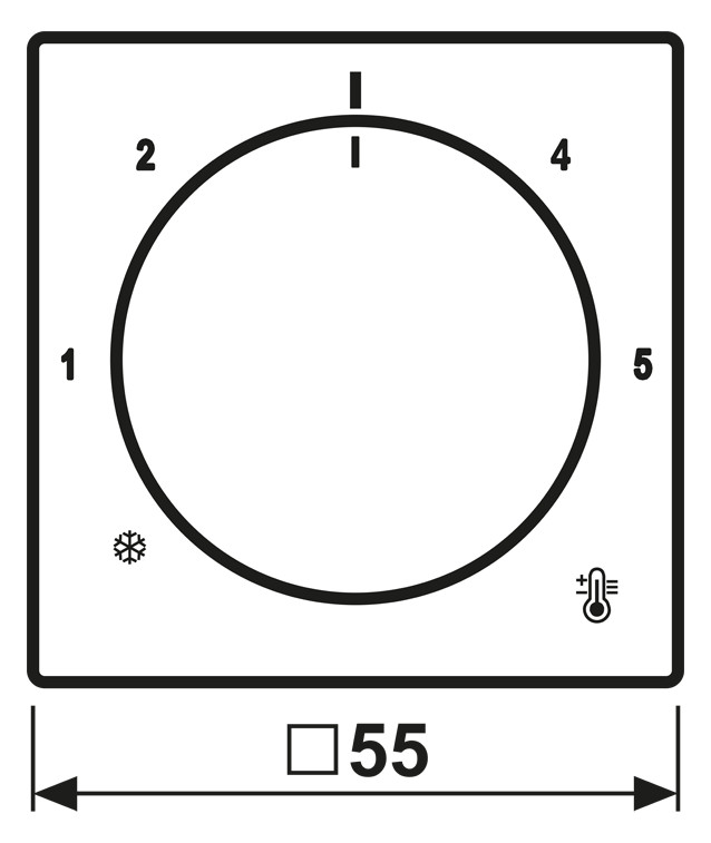 Abdeckung Raumtemp mokka mt div.Symbole