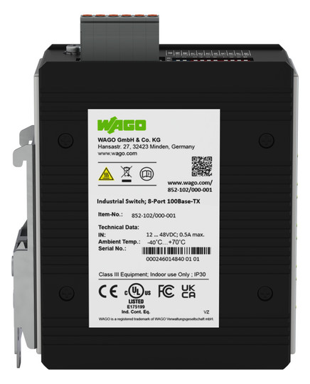 WAGO 852-102/000-001 Industrial-Switch 8 