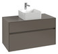 V&B Waschtischunterschrank Collaro 100x54,8x50cm, Waschtisch mittig, LED-Beleuchtung 7,3 W, truffle grey