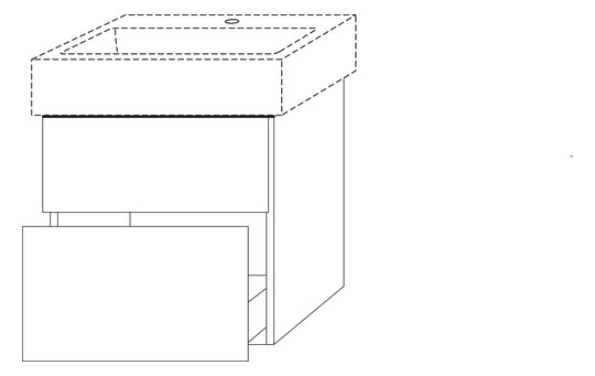 SA Waschtischunterbau mit Auszügen 3way (BS433) 591x550x447 Sandgrau-Matt
