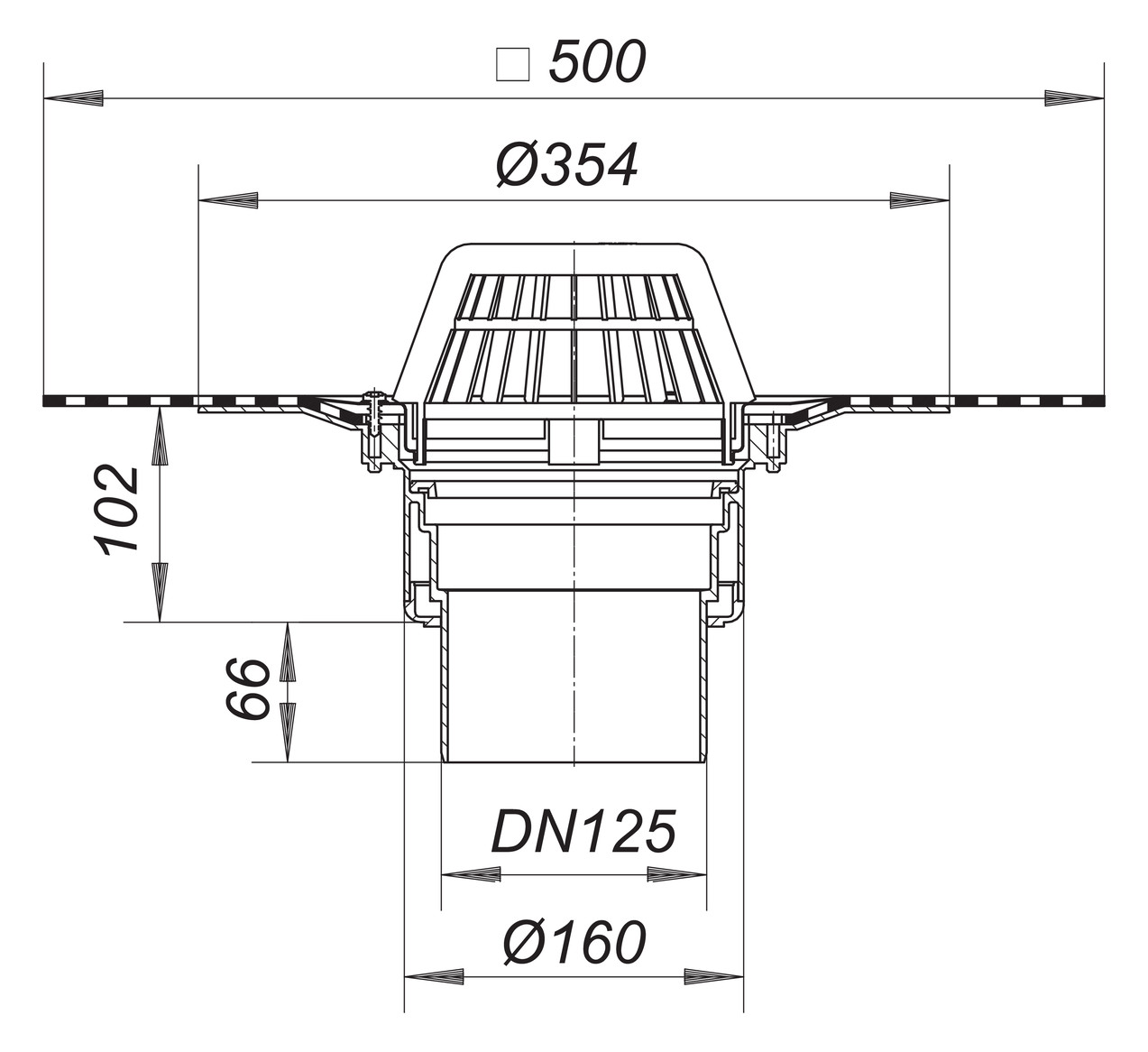 Dallmer Dachablauf DallBit 62 DN 125