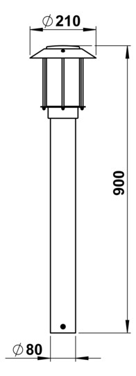 Pollerleuchte 75W E27 edst Edst Gl_opal HV IP44