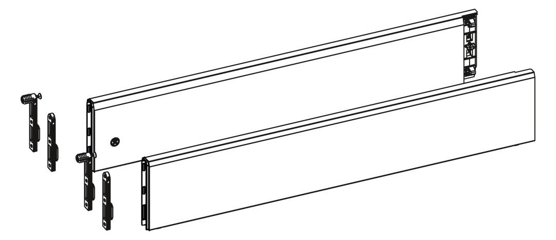 Bild TopSide ArciTech, 500 mm, (186/ 94, 218/126) silber, links und rechts - Hettich-1