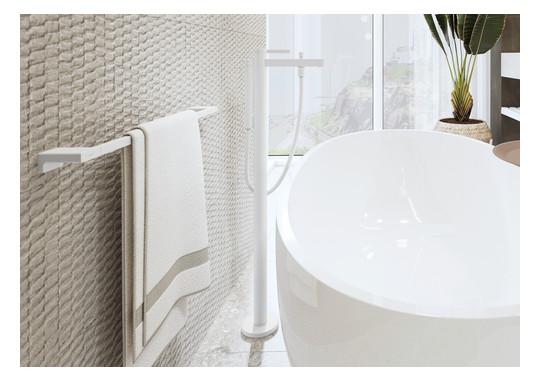 hansgrohe Badetuchhalter AddStoris Länge 648mm, Wandmontage, Metall, mattweiß