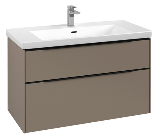 V&B Waschtisch-Unterschrank Subway 3.0 97,3x57,6x47,8cm, ohne LED/Griff Volcano black, taupe