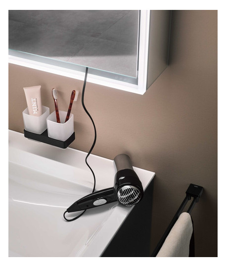 EMCO Unterputz-Lichtspiegelschrank Loft 1600x733mm, LED, 3-türig, aluminium/weiss