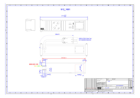 Bachmann CONI 1xP40 1x USB A&C  912.1681 