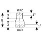 Geberit Reduktion PE DN 40/30, zentrisch, kurz, PE-HD