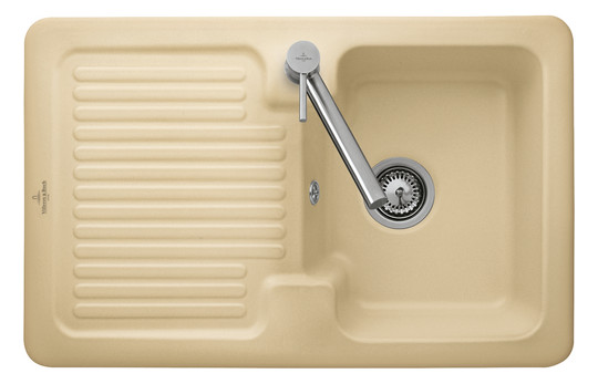 V&B Spüle Condor 45 mit Ablaufgarnitur, Excenterbetätigung, ebony CeramicPlus