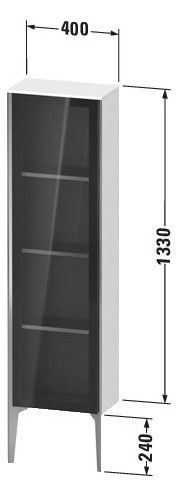 Duravit Halbhochschrank XViu 40x24x133cm, schwarz matt, Glastür links, graphit supermatt Duravit Halbhochschrank XViu 40x24x133cm, schwarz matt, Glastür links, graphit supermatt