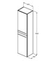 Ideal-Standard Hochschrank i.life A 40x30x160cm, 2 Türen, Anschlag rechts oder links, carbongrau matt
