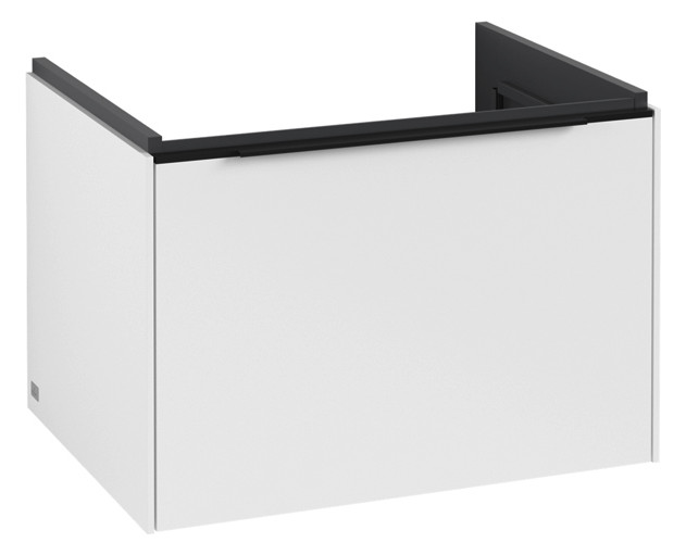 V&B Waschtisch-Unterschrank Subway 3.0 62,2x42,9x47,8cm, ohne LED/Griff Volcano black, pure white