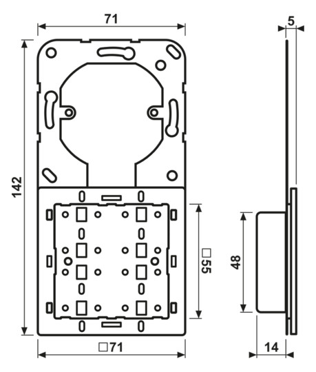 Tastsensor KNX UP ws 8f 8pkt LED m.LED-Anz