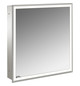 EMCO Unterputz-Lichtspiegelschrank prime 600x730mm, 1 Tür, Anschlag rechts, aluminium/weiss