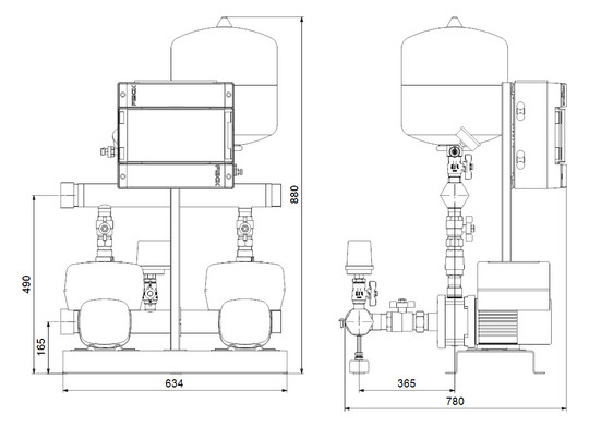 GRUNDFOS Druckerhöhungsanlage Hydro Multi-E 2 CME 5-8 U2 A-A-A-F-A
