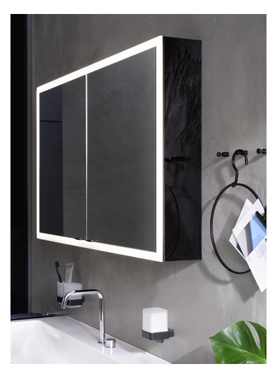 EMCO Aufputz-Lichtspiegelschrank prime 1200x700mm, mit Lichtpaket, 2-türig, aluminium/spiegel