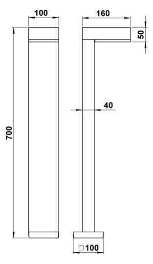 LED-Pollerleuchte 10W IP54 3000K 900lm si Alu 1LED Kst_opal