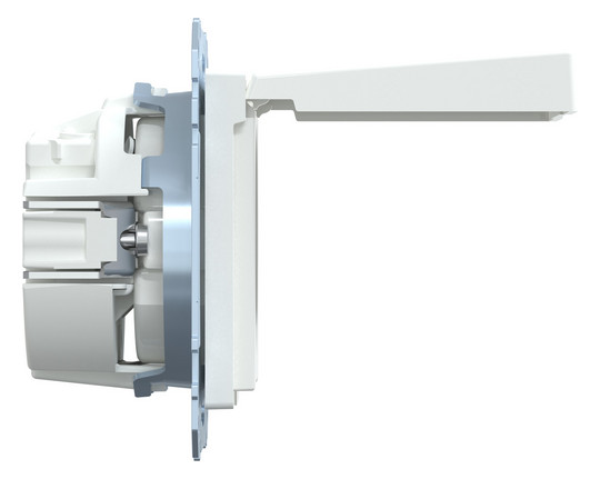 Steckdose 1f akws glz System M UP Klappd IP20 aktivweiß