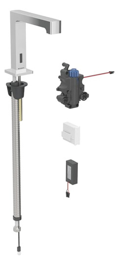 Geberit Infrarot-Waschtisch-Armatur Brenta mit Thermostatmischer, Standmontage, Batteriebetrieb, UP-Funktionsbox, hochglanz-verchromt