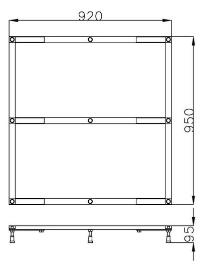Hoesch Untergestell Muna für 100 x 100 cm
