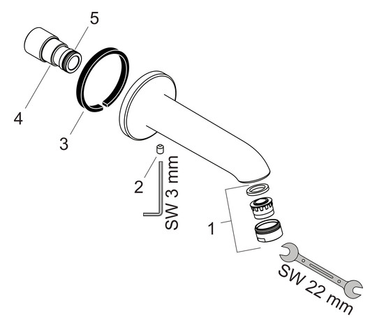 hansgrohe Wanneneinlauf Talis DN 20, Ausladung 147mm, chrom