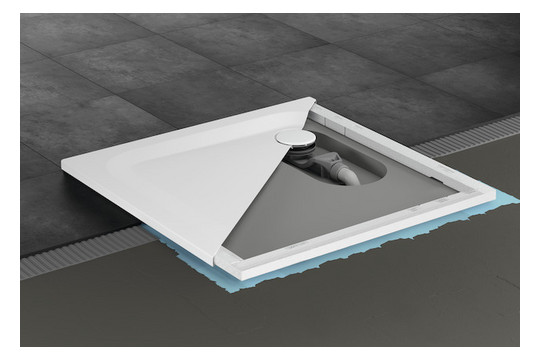 Duschwanne BetteUltra 8750 90x80x2,5cm, Mini-Wannenträger, graphite