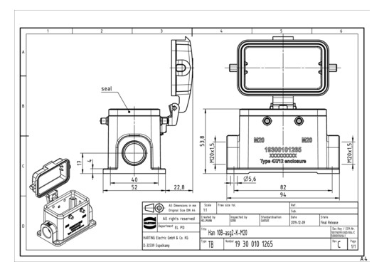 HART Sockelgehäuse 2xM20     19300101265 
