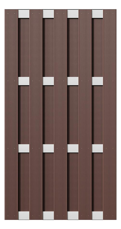 Bild ELDENA-Serie BRAUN 90x180cm hell eloxier t 4 Querriegel ALU WPC-Bretterzaun - n.a.-0