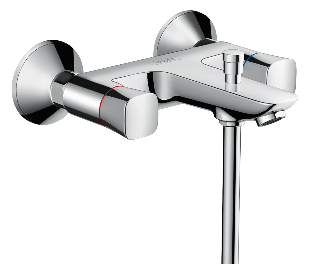 hansgrohe Zweigriff-Wannen-Armatur Logis AP, 2 Verbraucher, chrom