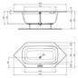 Ideal-Standard Sechseck-Badewanne i.life 190 x 90 x 45 cm, weiß