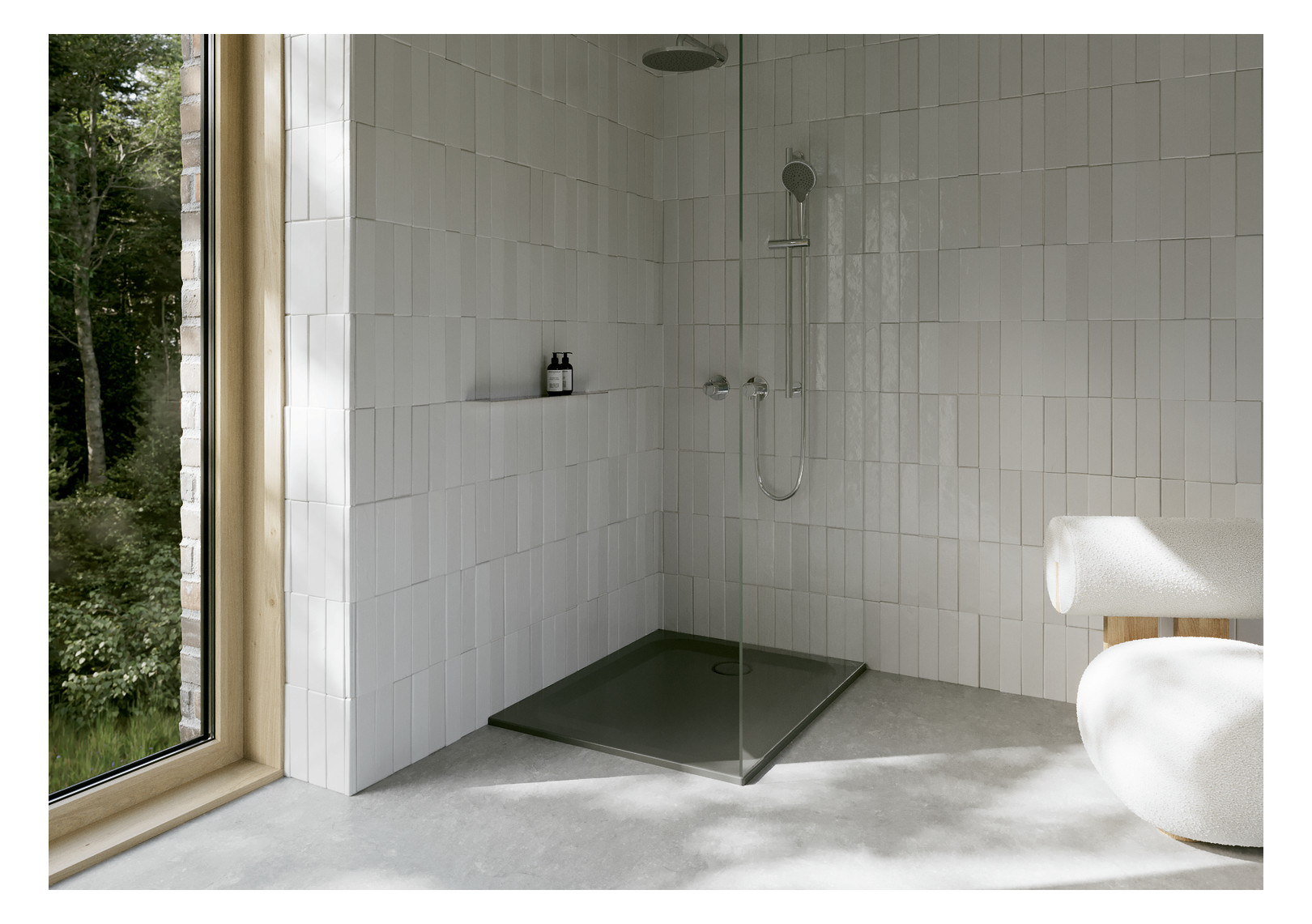 Duschwanne BetteUltra 1660 100x90x2,5cm, Glasur, smoke