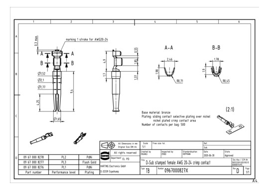 HART DSUB FE CR KON AWG20-24 09670008277 