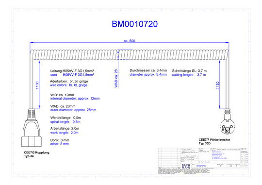 Bachmann Spiralleitung H05VV-F BM0010720 