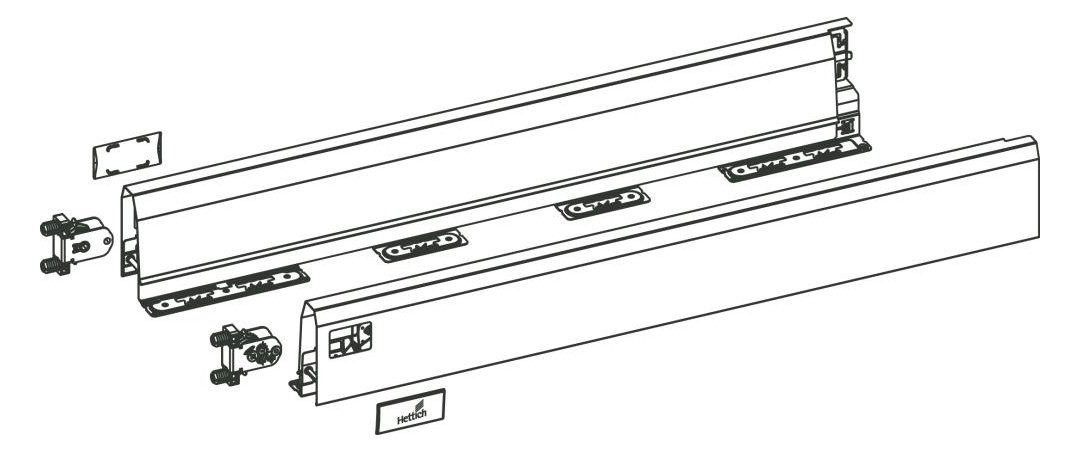 Bild ArciTech Set Zarge, Zargenhöhe 94 mm x NL 650 mm, weiß, links und rechts - Hettich-1