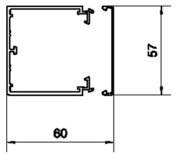 Leitungsführungskanal Kst 60x57x2000mm ver-ws LF-K unbeh RAL9016