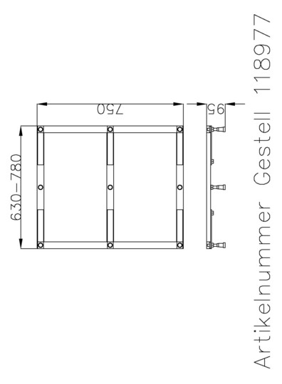 Hoesch Untergestell Muna für 150/160/170/180/190/200 x 80 cm