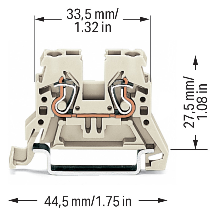 Reihenklemme 0,08-4qmm Serie 870 1Etage 2kl lgr 22A Hutschiene TH35