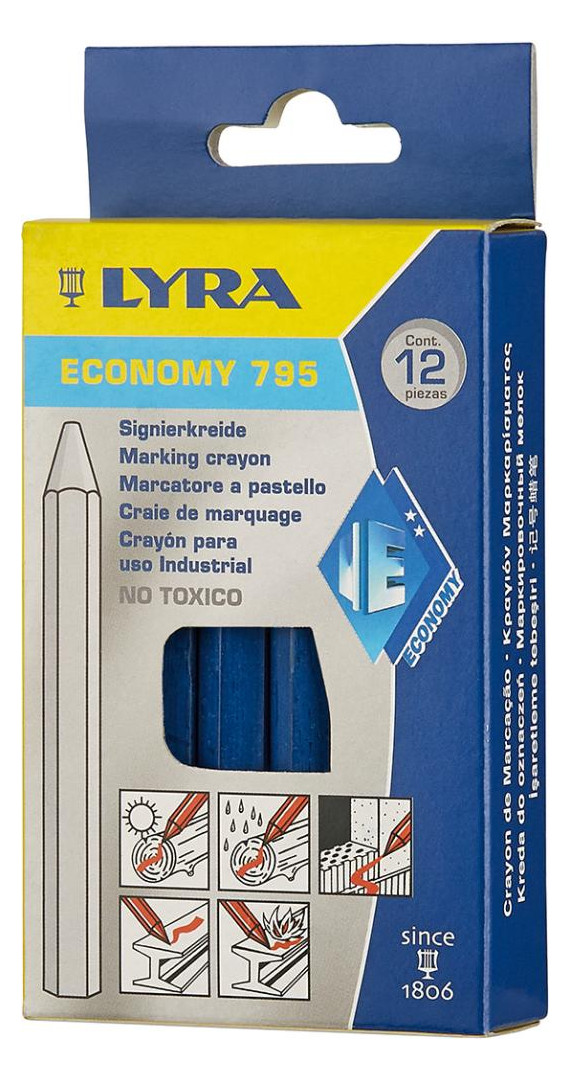 Bild Signierkreide unpapiert 795 blau a 12St. Lyra-1