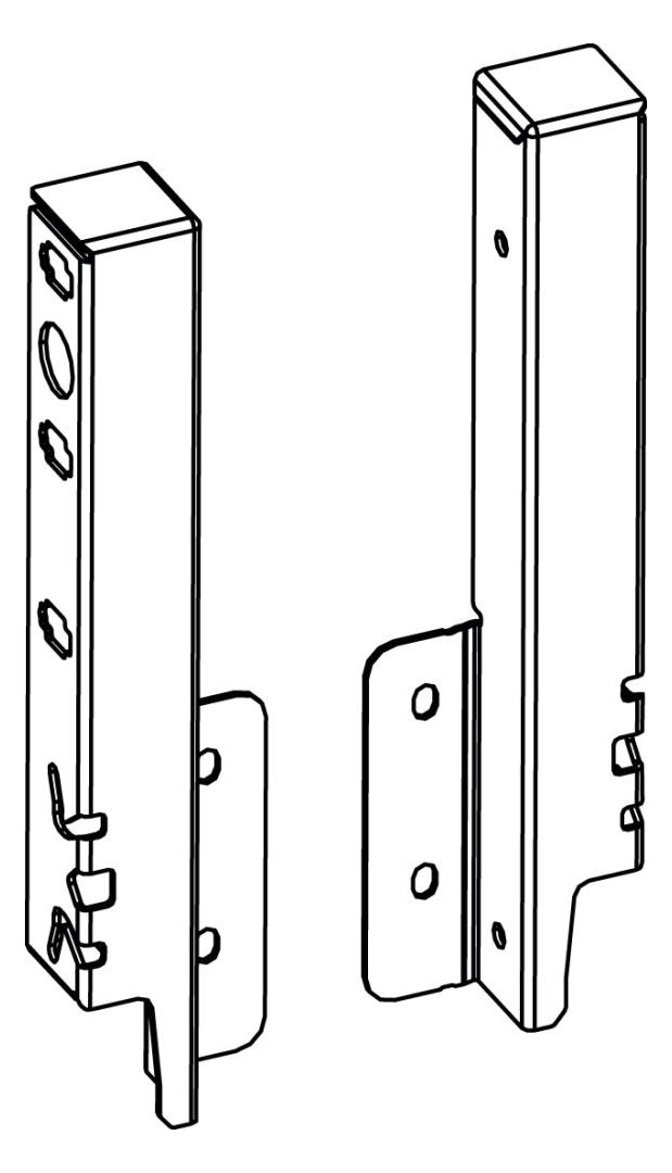 Bild Set Rückwandverbinder ArciTech 186 mm, silber, links und rechts - Hettich-1
