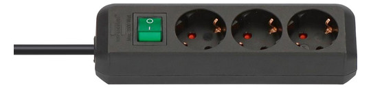 BRENNENSTUHL-Steckdosenleiste ECO-Line, schwarz - 3-fach,...