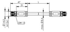 Patchkabel Cat6A S/FTP IP67 5m gn M12 M12 1:1 24qmm