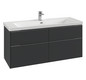 V&B Waschtisch-Unterschrank Subway 3.0 127,2x57,6x47,8cm, ohne LED/Griff Volcano black, kansas oak