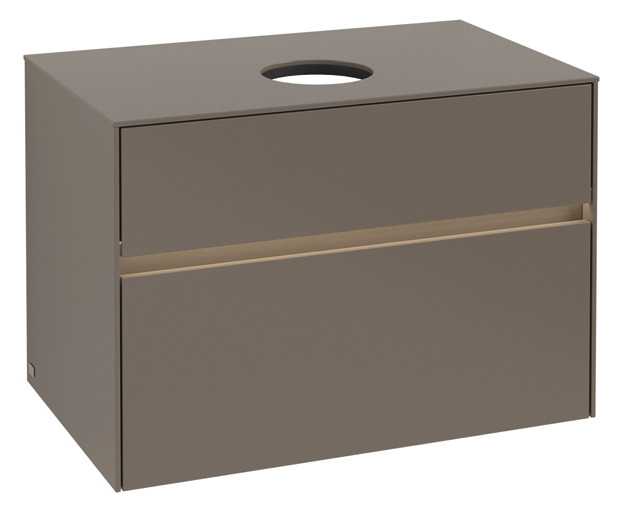 V&B Waschtischunterschrank Collaro 80x54,8x50cm, Waschtisch mittig, LED-Beleuchtung 5,7 W, truffle grey V&B Waschtischunterschrank Collaro 80x54,8x50cm, Waschtisch mittig, LED-Beleuchtung 5,7 W, truffle grey