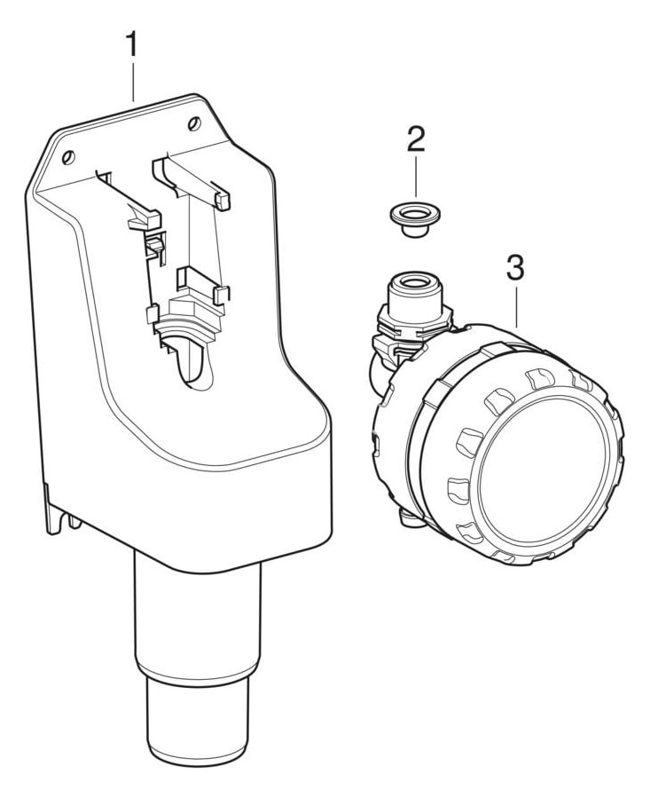 Geberit Hygienespülung Rapid Ø 50 mm, G 1/2, AP, für Kalt-/Warmwasserleitung, mit Batterie