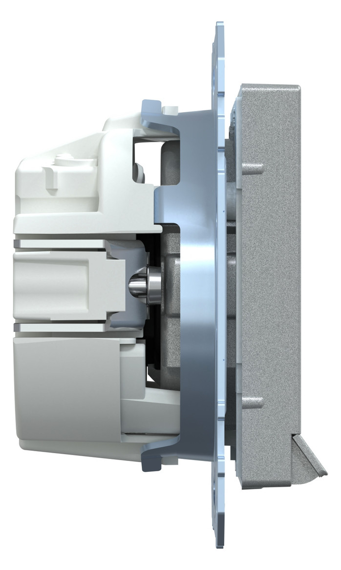 Steckdose 1f alu mt System M UP m.OL m.BS Mit Orientierungslicht IP20